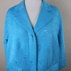 Talbots Woman Turquoise Matelasse Jacket NWT 14W